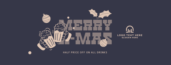 Christmas Drinks Promo Facebook Cover Design Image Preview