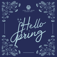 Floral Hello Spring Instagram Post Design