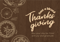 Blessed Thanksgiving Postcard Design