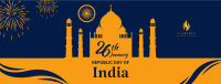 Taj Mahal Republic Day Of India  Facebook cover Image Preview
