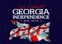 Let's Celebrate Georgia Independence Postcard Design