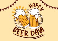 Jolly Beer Day Postcard Design