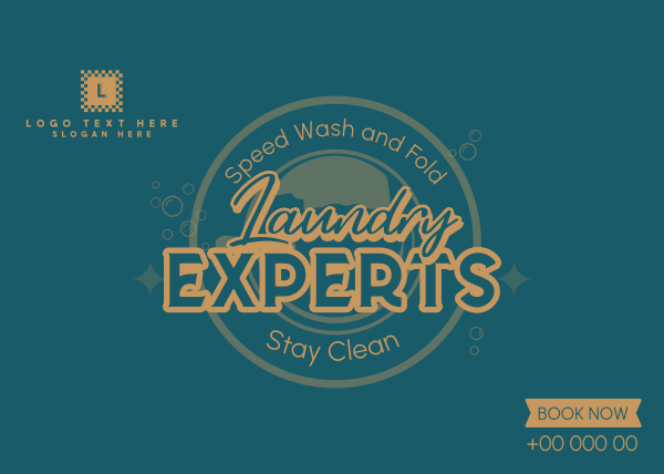 Laundry Experts Postcard Design