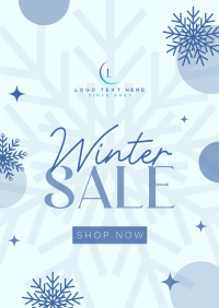 Winter Snowball  Sale Poster Design