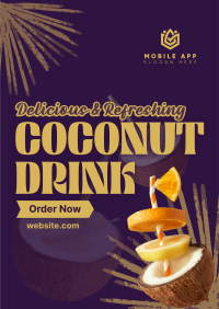 Refreshing Coconut Drink Flyer Design