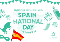 Celebrating Spanish Heritage and Unity Postcard Design