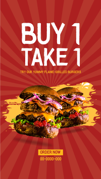 Flame Grilled Burgers YouTube Short Design