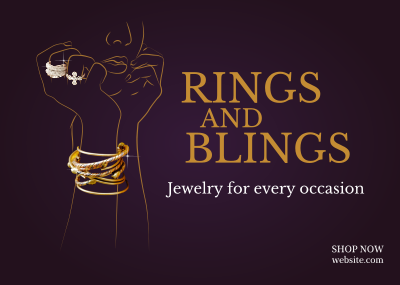 Rings and Bling Postcard Image Preview