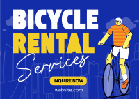 Modern Bicycle Rental Services Postcard Image Preview