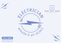 Professional Electrician Postcard Design