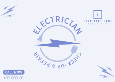 Professional Electrician Postcard Image Preview