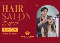 Hair Salon Expert Postcard Design