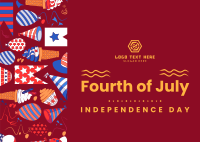Fourth of July Party Postcard Design