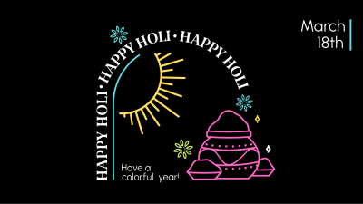 Colorful Holi Facebook event cover Image Preview
