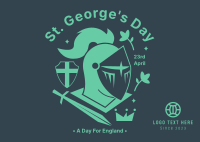 St. George's Knight Helmet Postcard Design