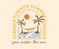 Summer Beach Badge Facebook Post Design