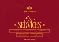 Elegant Our Services Postcard Design