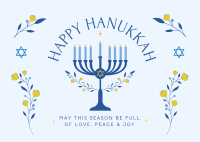 Happy Hanukkah Postcard Image Preview