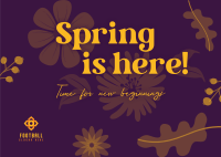 Spring New Beginnings Postcard Design