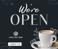 Cafe Opening Announcement Facebook Post Design
