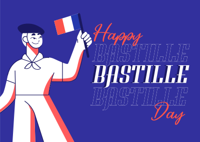 Hey Hey It's Bastille Day Postcard Image Preview