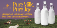 Retro Milk Produce Twitter Post Design