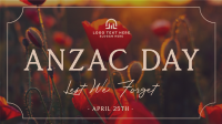 Poppy Flower Anzac Day Facebook Event Cover Design