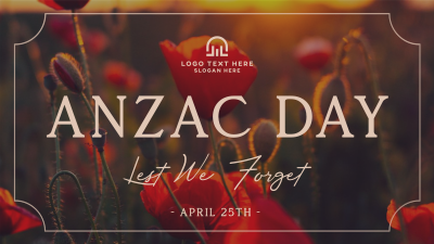 Poppy Flower Anzac Day Facebook event cover Image Preview