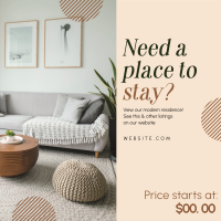 Cozy Place to Stay Instagram Post Design