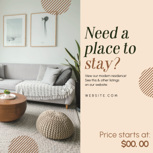 Cozy Place to Stay Instagram post Image Preview