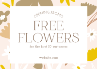 Free Flowers For You! Postcard Design
