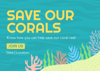 Care for the Corals Postcard Design
