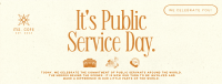 Minimalist Public Service Day Facebook Cover Image Preview