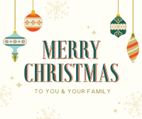 Merry Christmas Ornaments Facebook Post Design