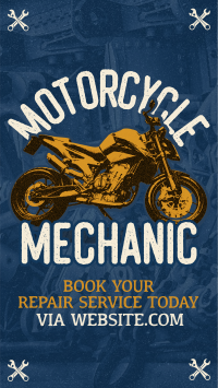 Retro Motorcycle Mechanic TikTok video Image Preview