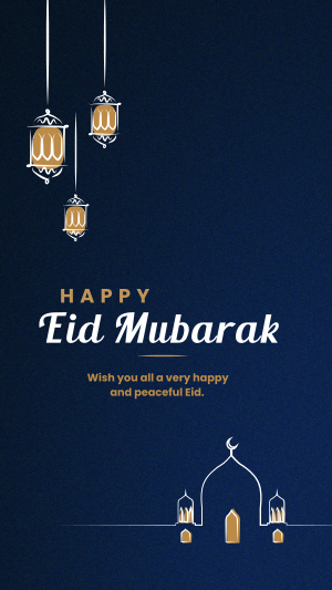 Eid Mubarak Lanterns Instagram story Image Preview