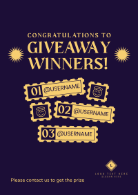 Giveaway Winners Stamp Poster Design