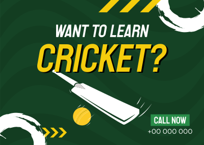 Time to Learn Cricket Postcard Image Preview