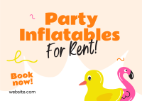 Party Inflatables Rentals Postcard Design