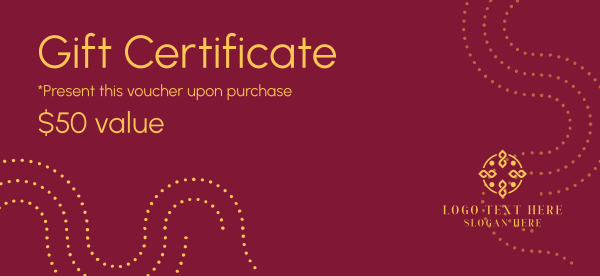 Dotted Lines Gift Certificate Design Image Preview