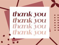 Fading Text Pastel Color Thank You Card Design