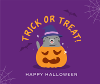 Halloween Cat Facebook Post Design