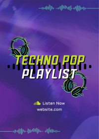 Techno Pop Music Poster Image Preview