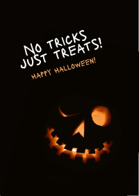 No Tricks Halloween Poster Design