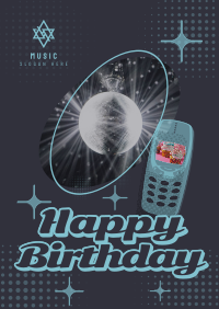 Retro Birthday Greeting Flyer Design