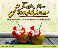 Sunshine Coconut Drink Facebook Post Design