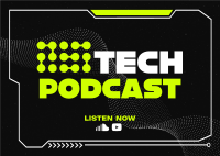 Technology Podcast Circles Postcard Design