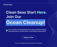 Ocean Day Clean Up Minimalist Facebook post Image Preview
