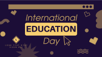 Playful Cute Education Day Facebook Event Cover Design