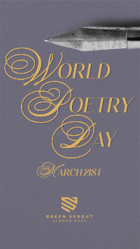 World Poetry Day Pen TikTok Video Image Preview